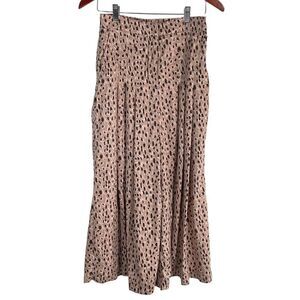 Anthropologie Maeve Isobel Animal Print Pleated Wide Leg Pants Small
